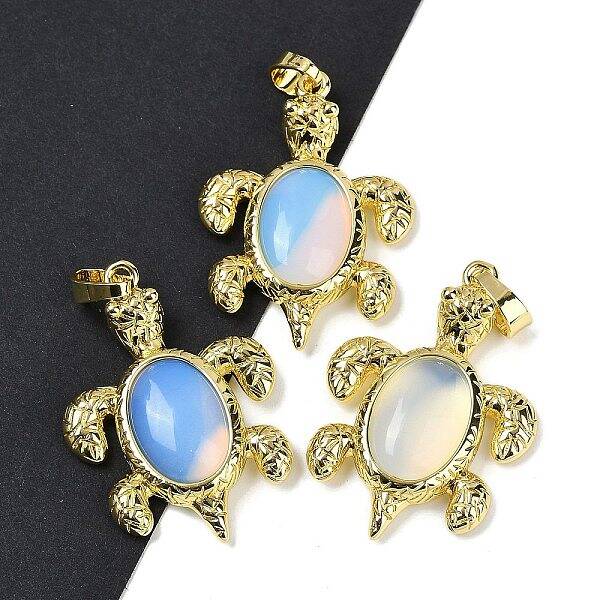 Opalite & Brass Pendants