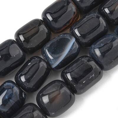 Natural Black Agate Beads Strands