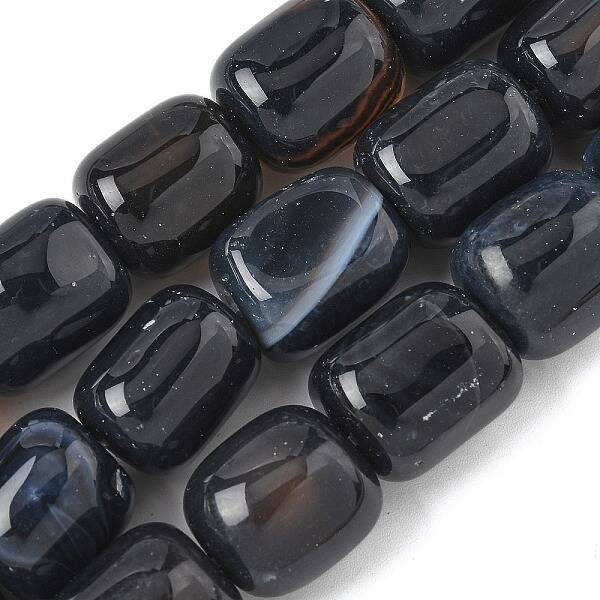 Natural Black Agate Beads Strands