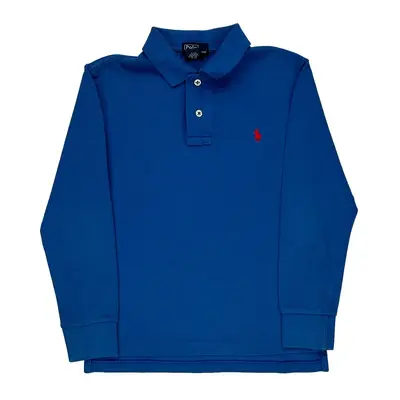 Age 8 Ralph Lauren Long Sleeve Polo Shirt - Small Blue Cotton | Size: small