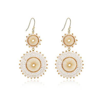 Glass Seed Braided Dangle Earrings for Women