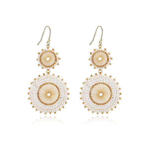 Glass Seed Braided Dangle Earrings for Women
