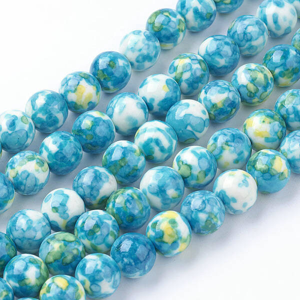 Synthetic Ocean White Jade Beads Strands