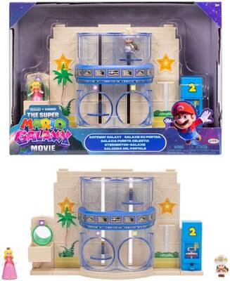 Super Mario Galaxy Movie - Gateway Galaxy Diorama Set with 1.5 Princess Peach & Exclusive Captain Toad Figures