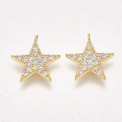 Brass Micro Pave Cubic Zirconia Charms
