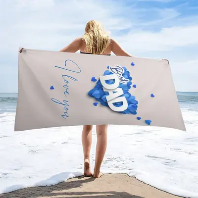 Best Dad I Love You Custom Fathers Day Beach Towel - Aperturee
