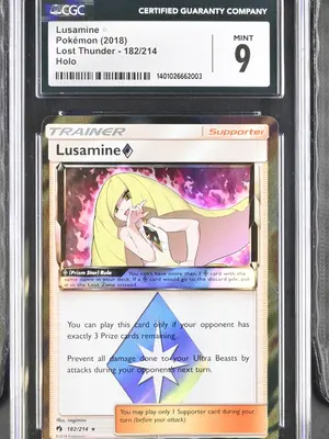 CGC 2018 Pokémon TCG Mint 9 Lusamine Star Sun & Moon Lost Thunder Holo