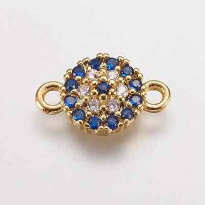 Brass Micro Pave Cubic Zirconia Links