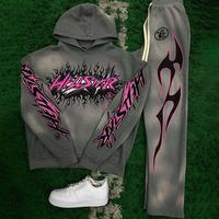 Spring and Autumn New Men's Fashion Hooded Flared Pants   Casual graphic sweatsuit  for men men's 2 piece   for men  Menswear...
