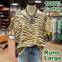 Cherrybetty Oversized Sequin Tiger Pattern Short sleeve Women's Top Going Outfits Blouses Women Vintage 90s Tops Funny Shirts...