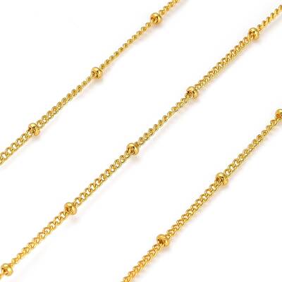 304 Stainless Steel Rondelle Beaded Satellite Chains