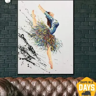 Original Oil Abstract Ballerina Painting Dancer Paintings On Canvas Modern Wall Art Ballet Artwork Impasto Painting | BALLERI...