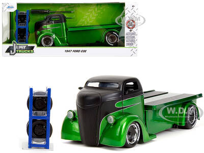 1947 Ford COE Flatbed Truck Green Metallic and Matt Black \