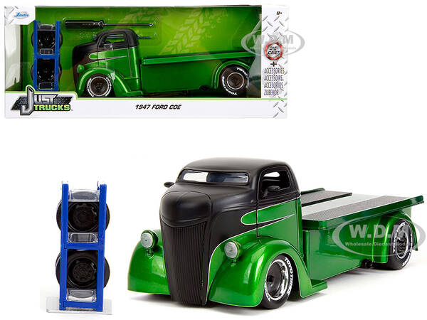 1947 Ford COE Flatbed Truck Green Metallic and Matt Black \