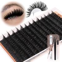Focipeysa Dramatic Lash Extensions 150D Lash Clusters Kit with Lash Bond and Seal 14-20mm Eyelash Extension Kit  Eyelash Clus...