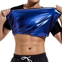 Sauna Tops for Men Workout Sweat T-Shirt Gym Exercise Body Shaper Fitness Shapewear Belly Tummy Control Short Sleeve Shirt