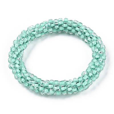 Crochet Glass Beads Braided Stretch Bracelet