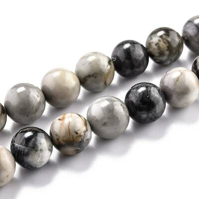 Round Natural Polychrome Jasper/Picasso Stone/Picasso Jasper Beads Strands