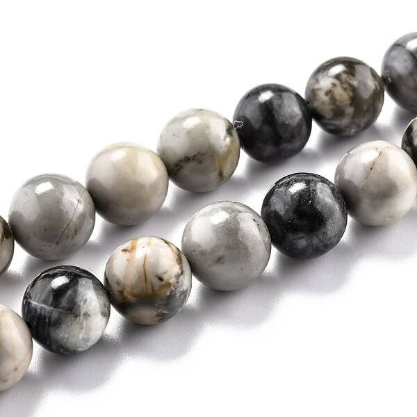 Round Natural Polychrome Jasper/Picasso Stone/Picasso Jasper Beads Strands