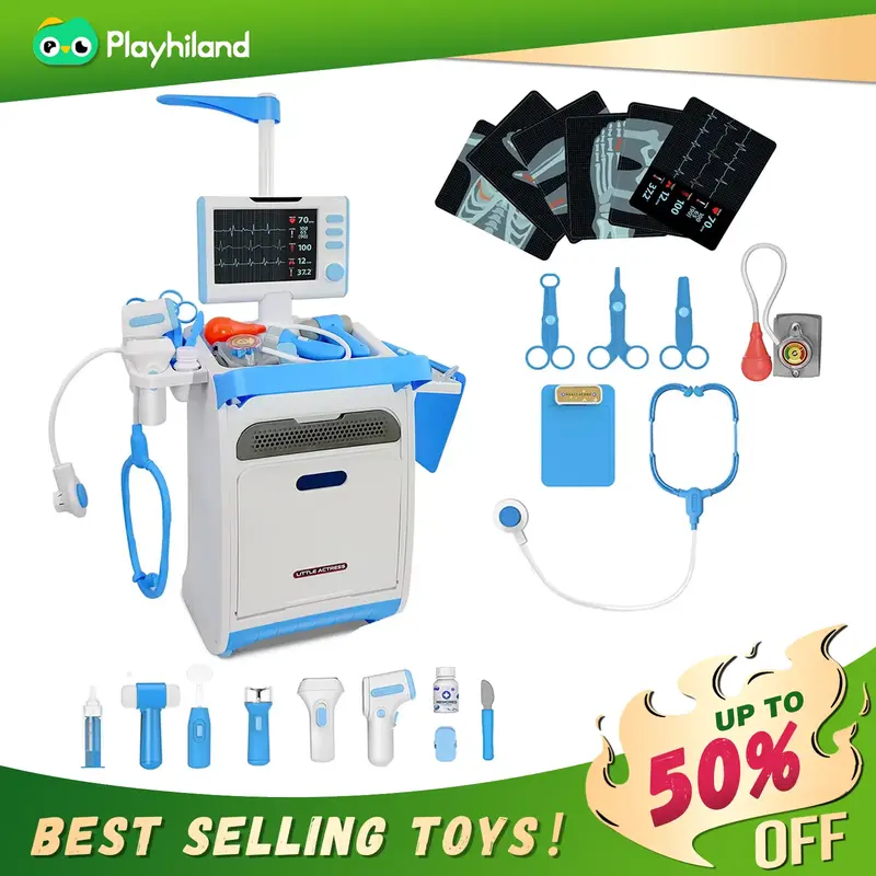 Doctor and Medical Pretend Play Set Toy for Boys And Girls Perfect Gift Montessori Toy 35 Pcs Kids Doctor Playset Aged 3 4 5 ...