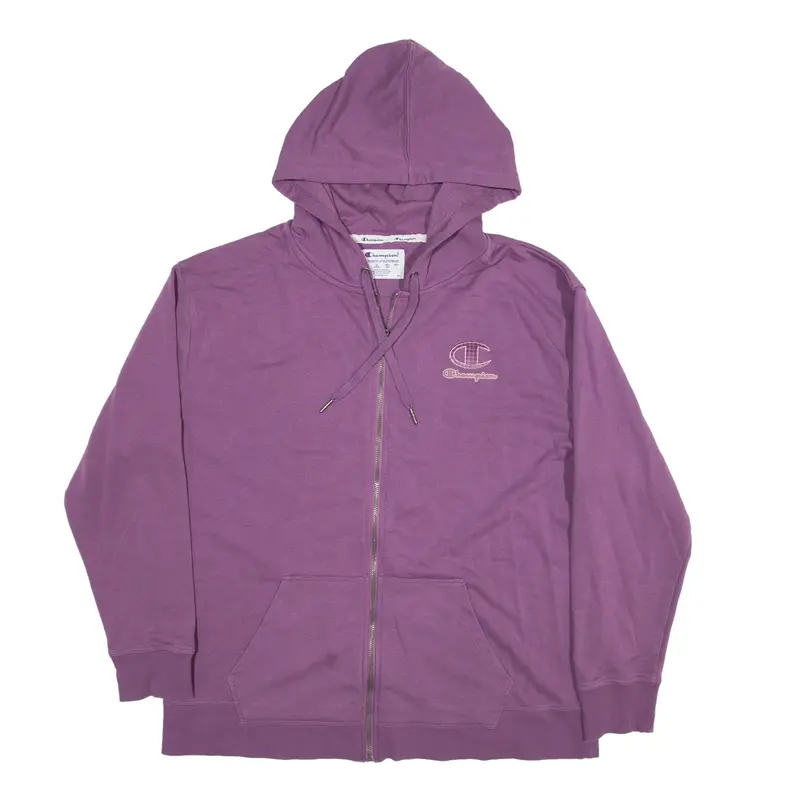 CHAMPION Hoodie Purple Full Zip Womens 2XL