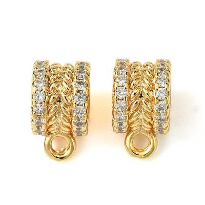 Brass Brass Micro Pave Cubic Zirconia Tube Bails
