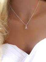 Classic Initial Necklace for Women for Gift, Stainless Steel Charms Necklace for Party, Daily Decor, Trendy All-match & Exqui...