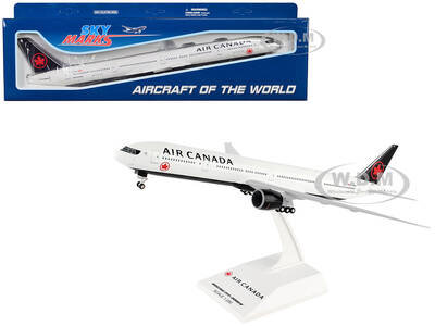 Boeing 777-300ER Commercial Aircraft Air Canada (C-FKAU) White with Black Tail (Snap-Fit) 1/200 Plastic Model by Skymarks