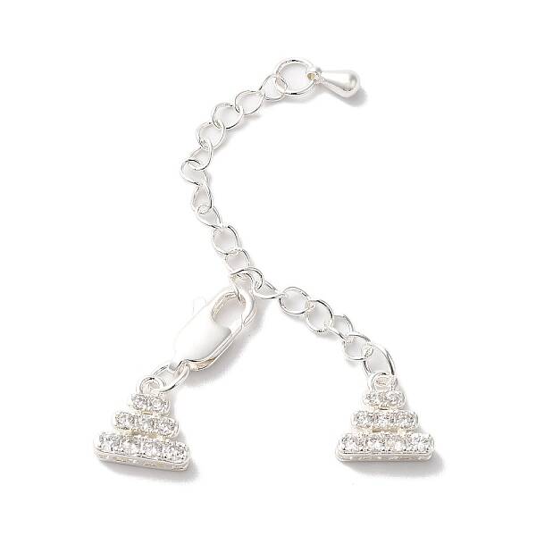 Brass Micro Pave Cubic Zirconia Chain Extender