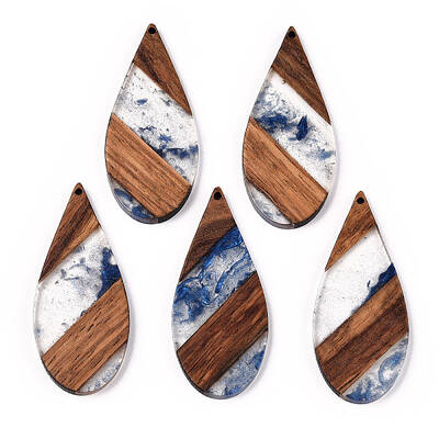 Transparent Resin & Walnut Wood Big Pendants