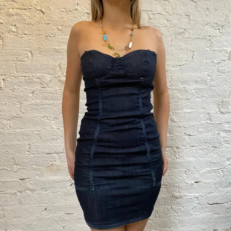 Guess Denim Dress - Small Blue Cotton