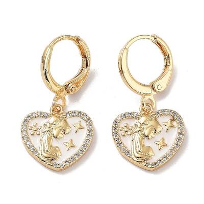 Real 18K Gold Plated Brass Dangle Leverback Earrings