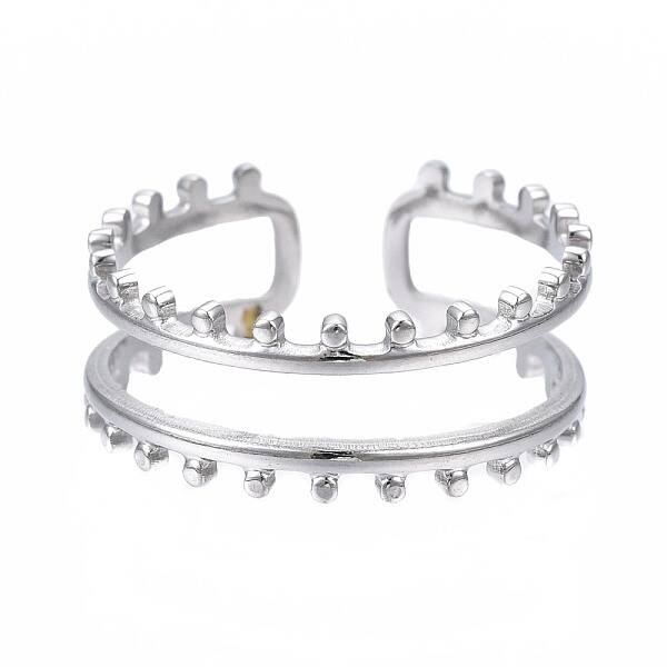 Non-Tarnish 304 Stainless Steel Double Line Open Cuff Ring