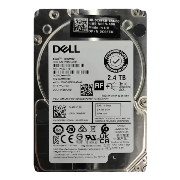 C6FCR Dell 2.4TB 10000RPM SAS 12Gb/s 2.5-Inch Internal Hard Drive