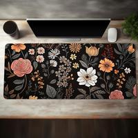 Boho Floral Pattern Mouse Pad, 1 Count Rectangle Anti-scratch Gaming Mouse Pad, Non-slip Mousepad, Office Desk Keyboard Mouse...