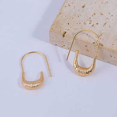 U-shaped Brass Dangle Earrings
