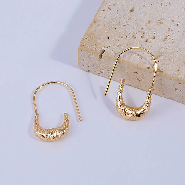 U-shaped Brass Dangle Earrings
