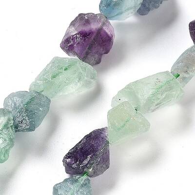 Raw Rough Natural Fluorite Beads Strands