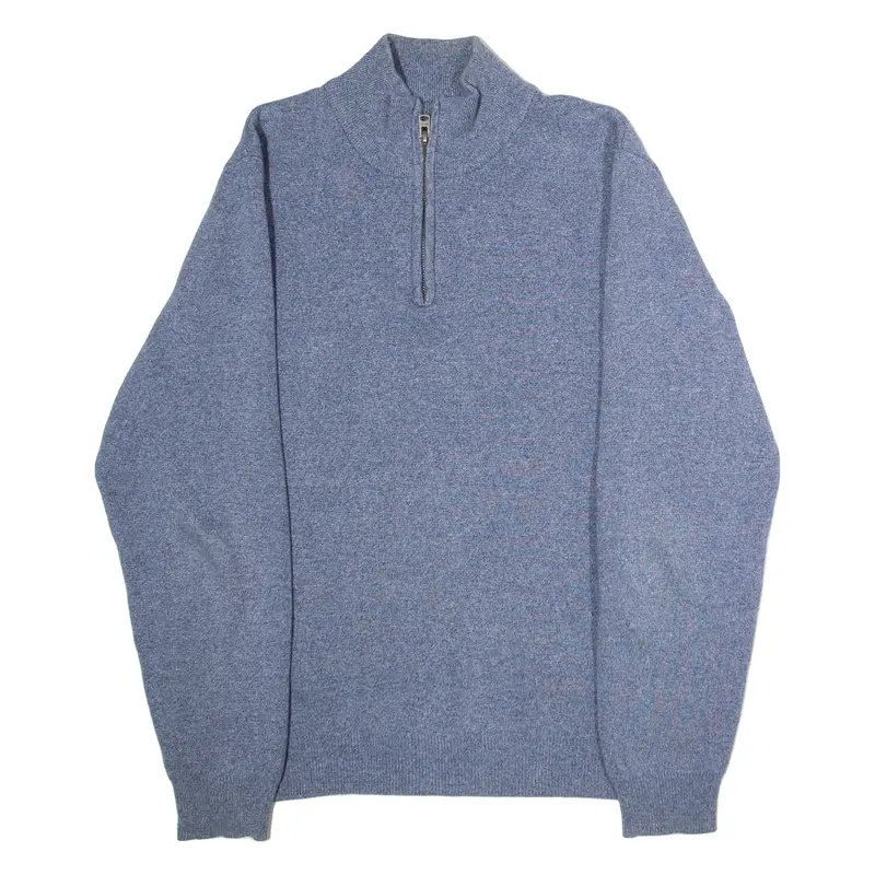 DIESEL Mens Jumper Blue 1/4 Zip Tight Knit L