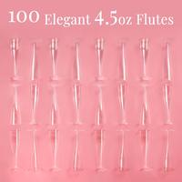 100 Clear Disposable Champagne Flutes - Glasses for Weddings, Parties, New Years Eve, Toasting & Mimosas - 2024