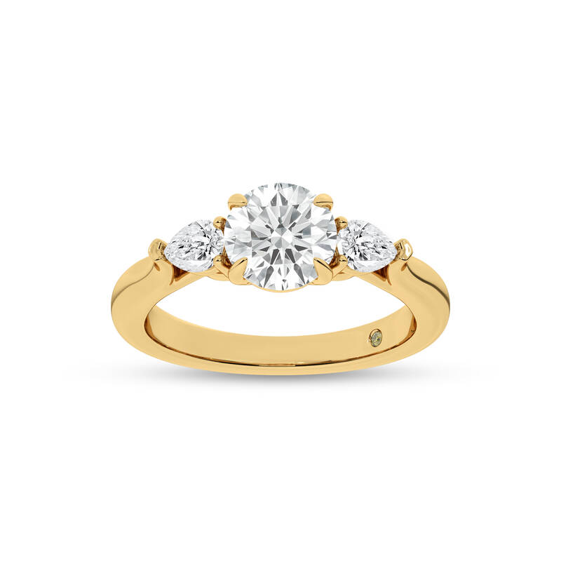 Bruges Three Stone Round Lab Grown Diamond Engagement Ring | 10K Yellow Gold 4 1/5 CT. TW.