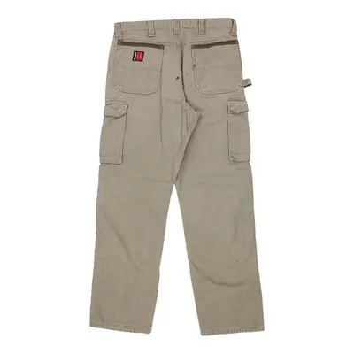 Wrangler Double Knee Cargo Trousers - 35W 33L Beige Cotton