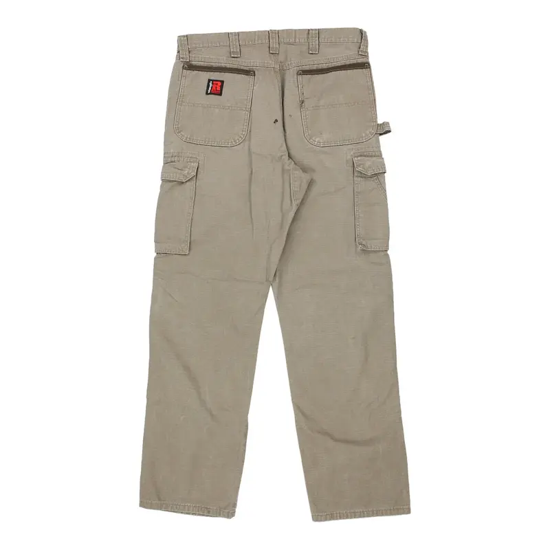 Wrangler Double Knee Cargo Trousers - 35W 33L Beige Cotton