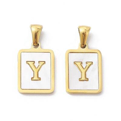 Ion Plating(IP) 304 Stainless Steel Pave Shell Pendants