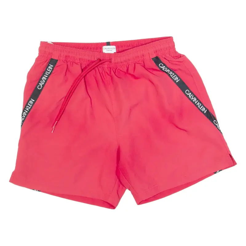 CALVIN KLEIN Mesh Lined Mens Swimming Shorts Red Relaxed S W26