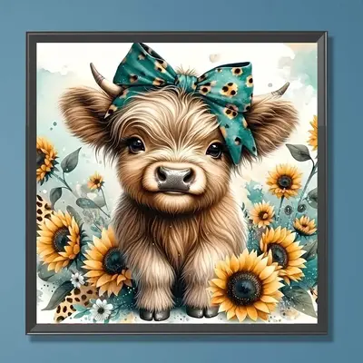 Cute Cow Pattern DIY Diamond Arts Colorful Painting Kit without Frame, DIY 5D Diamond Arts Colorful Painting Kit, Handicraft ...