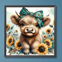 Cute Cow Pattern DIY Diamond Arts Colorful Painting Kit without Frame, DIY 5D Diamond Arts Colorful Painting Kit, Handicraft ...