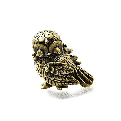 Brass Owl Figurine Statue for Living Room Table Home Decoration