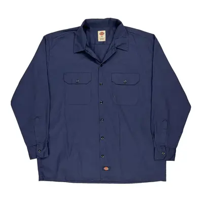 Dickies Shirt - XL Navy Polyester Blend
