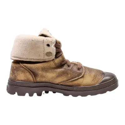 PALLADIUM Lace-Up Boots Brown Leather Womens UK 5.5